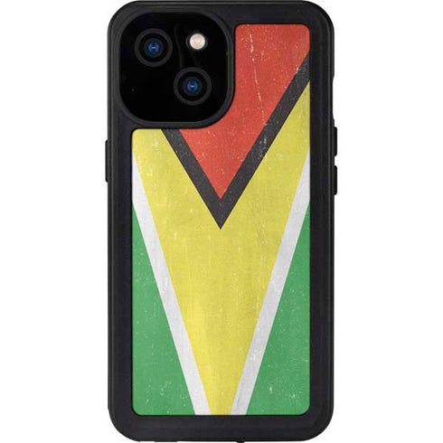 Guyana Flag Distressed iPhone 15 Waterproof Case